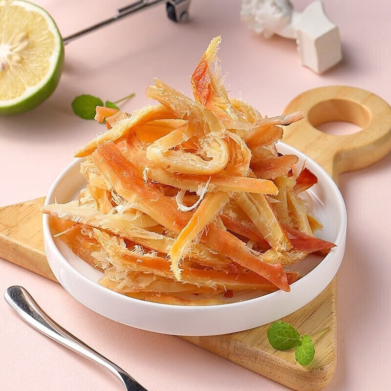 京东大牌海狸先生-21款零食随便挑！！小鱼干，黄鱼酥，鱿鱼条，鱼肠等！！①先领2张券②去选8款到购物车，插图