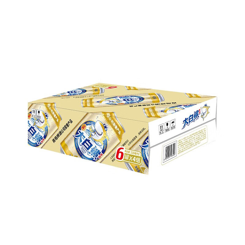 plus58.71元 青岛啤酒 大白鲨9度330ml*24罐折2.4/罐，清爽可口，聚餐畅饮必备！插图