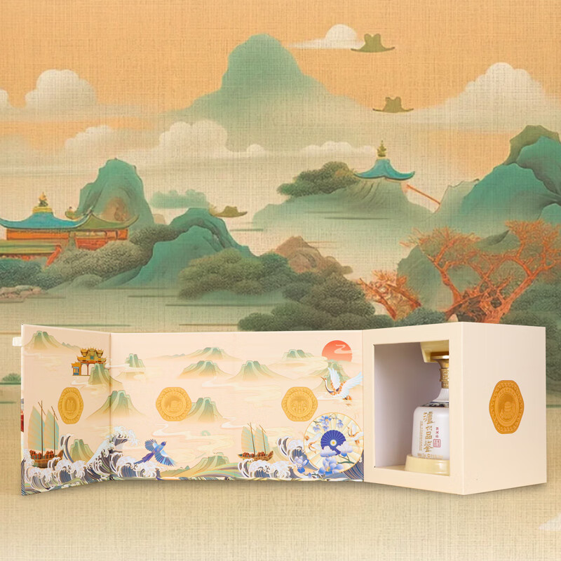 自营 泸州老窖 品鉴饮河山浓香型白酒52度500ml*4瓶百补付289亓，才72/瓶✅赠礼品袋*2，送礼自饮都可以~插图2